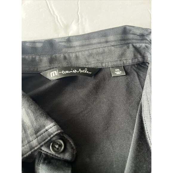 Travis Mathew Shirt Adult XXL Black Gray Camo Stretch Golf Polo Performance Mens - Picture 2 of 8